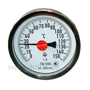 Термометр биметаллический ТБ-100 «Стеклоприбор» 150°C