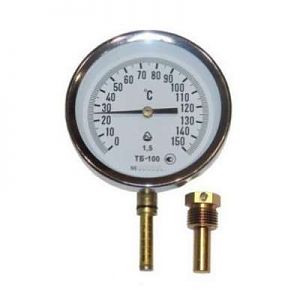 Термометр биметаллический ТБ-100 «Стеклоприбор» 120°C 